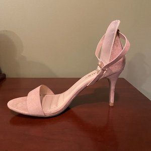 Lulus Blush Suede Ankle Strap Heels 3"